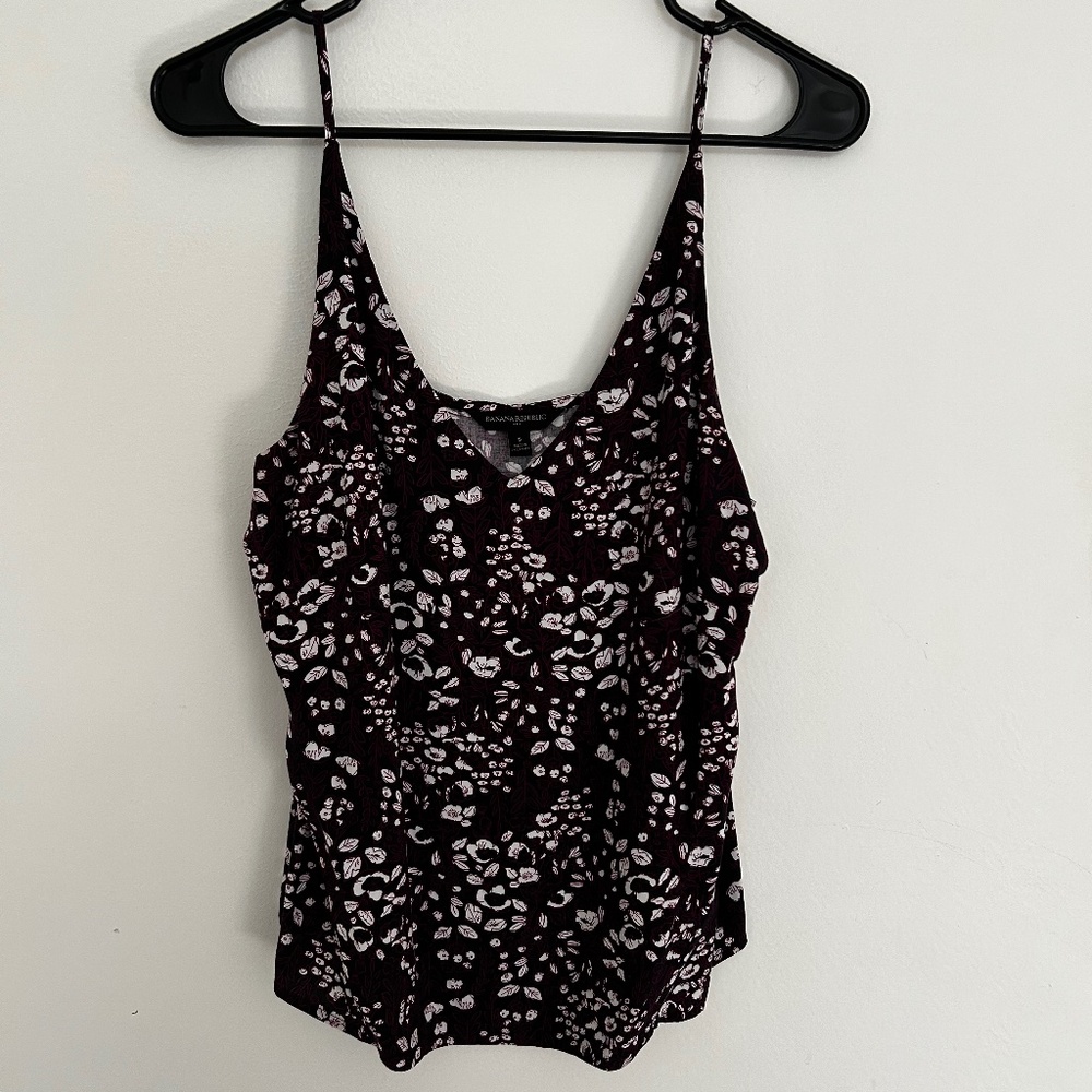 Banana Republic Blouse - Black Floral Cami